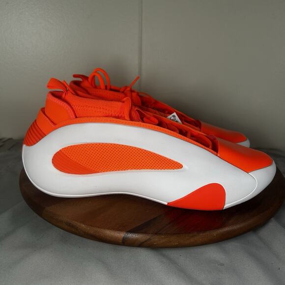 Adidas Harden Vol. 8 White Orange Basketball Rare Samples JP5446 Men’s Size 10 - Picture 1 of 9